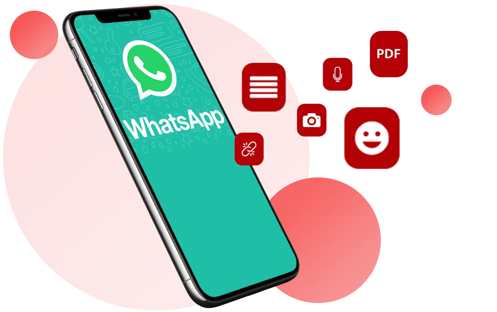 Integre o WhatsApp com seus próprios serviços.<br />Envie e receba textos, imagens, áudios, links e emojis.